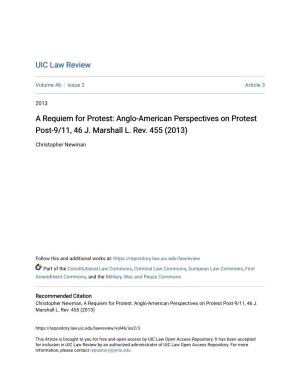 A Requiem for Protest: Anglo-American Perspectives on Protest Post-9/11, 46 J