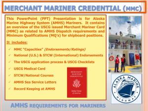 Merchant Mariner Credential (Mmc)