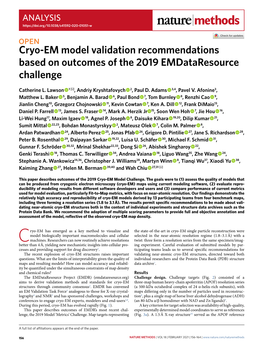 Cryo-EM Model Validation Recommendations Based on Outcomes of the 2019 Emdataresource Challenge