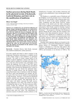Surface Processes During Flash Floods in the Glaciated Terrain of Kedarnath