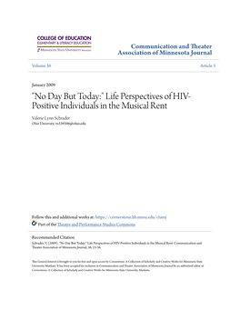 Life Perspectives of HIV-Positive Individuals in the Musical Rent