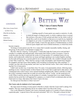 A Better Way Is Published Monthly by Minds