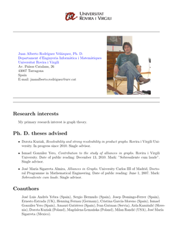 Research Interests Ph. D. Theses Advised Coauthors