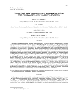 2Cl3•H2O, a NEW MINERAL SPECIES FROM