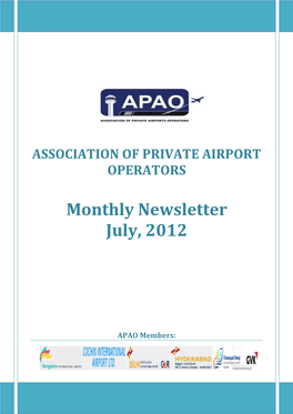 Monthly Newsletter July, 2012
