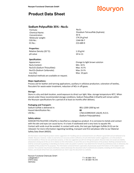 Pds Sodium Polysulfide 35 Percent