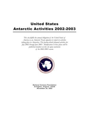 United States Antarctic Activities 2002-2003