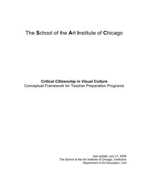 Chicago Critical Citizenship in Visual Culture Conceptual Framework for Teacher Preparation Programs