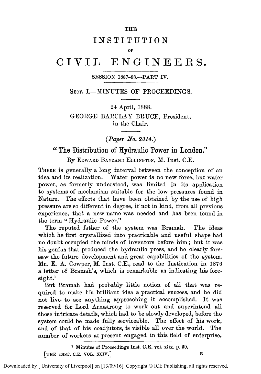 The Distribution of Hydraulic Power in London.” by EDWARDBAYZAND ELLINGTON, M