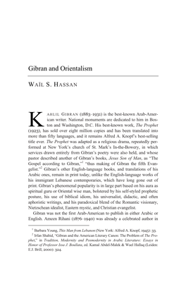 Gibran and Orientalism