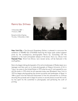 Kenro Izu: Stillness