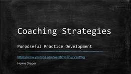 Coaching Stratagies