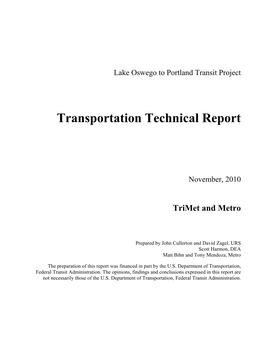 Transportation Technical Report