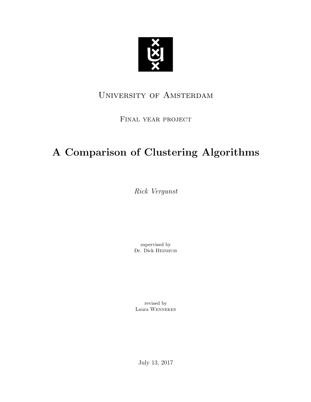 A Comparison of Clustering Algorithms