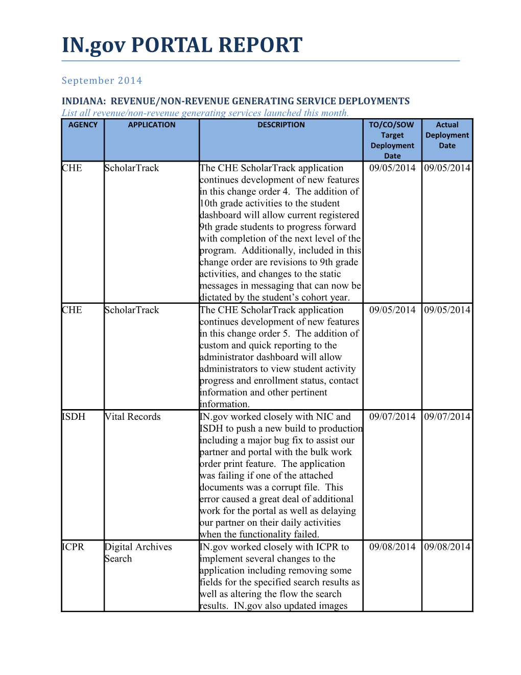 2014 09 30 IN.GOV Monthly Report