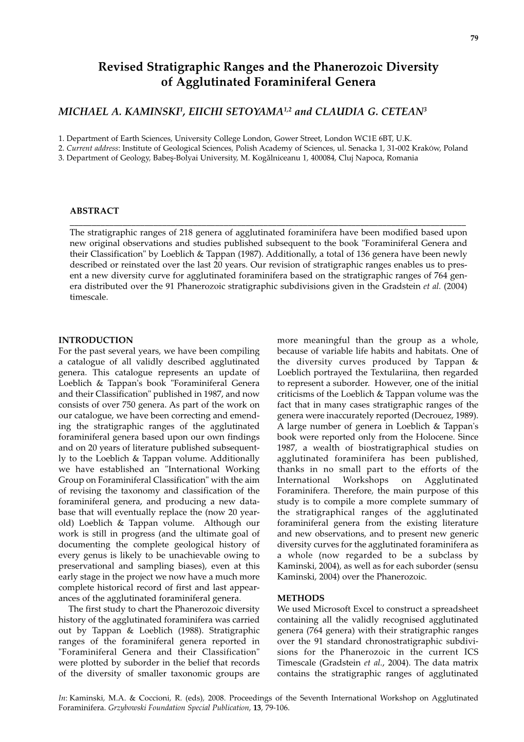 Revised Stratigraphic Ranges and the Phanerozoic Diversity of Agglutinated Foraminiferal Genera