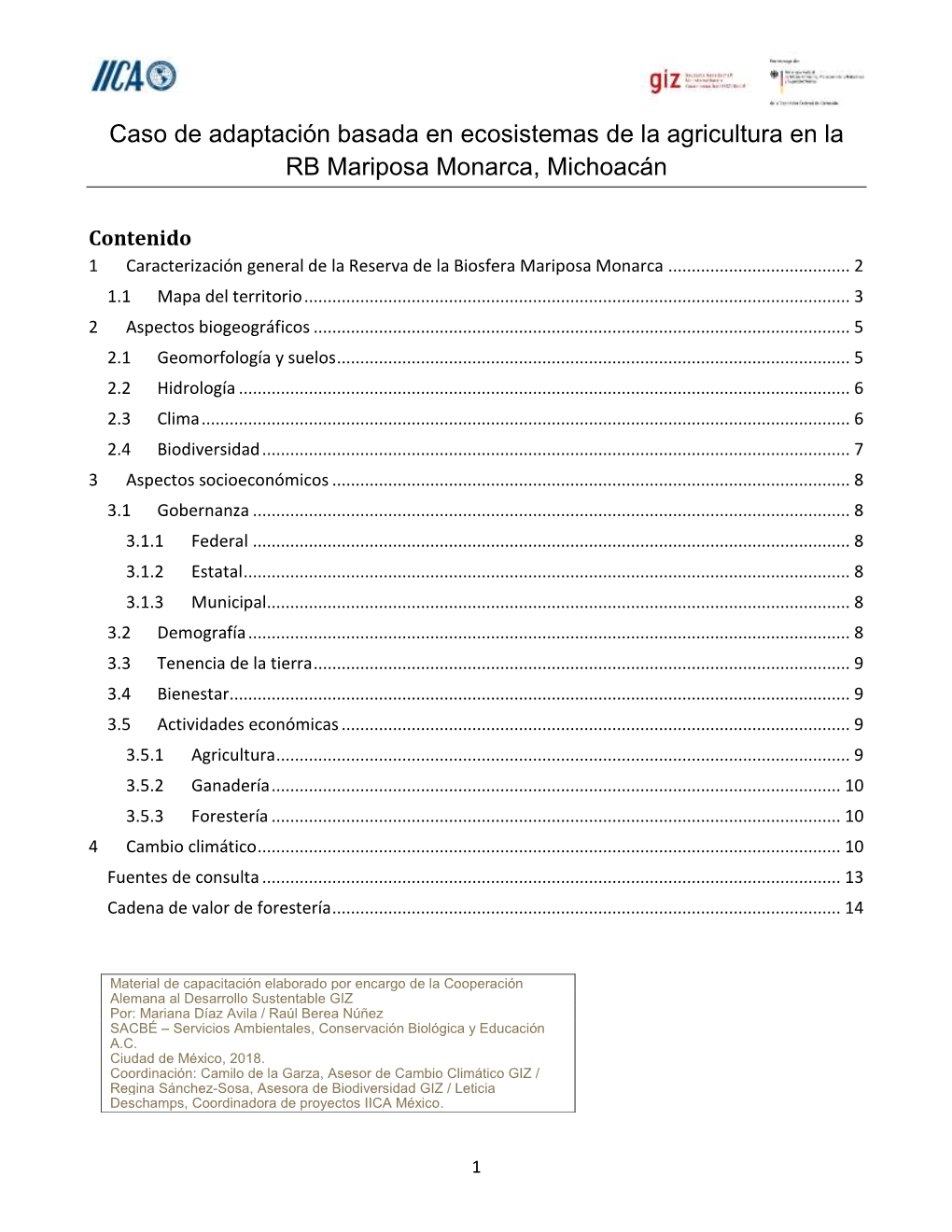 Caso De Adaptación Basada En Ecosistemas De La Agricultura En La RB Mariposa Monarca, Michoacán