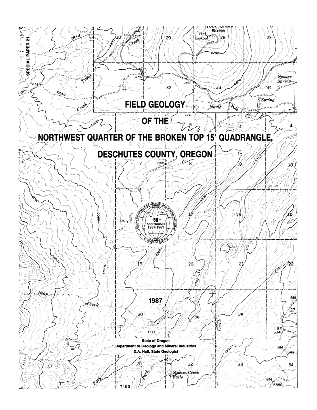 DOGAMI Special Paper 21, Field Geology of the Northwest Quarter Of