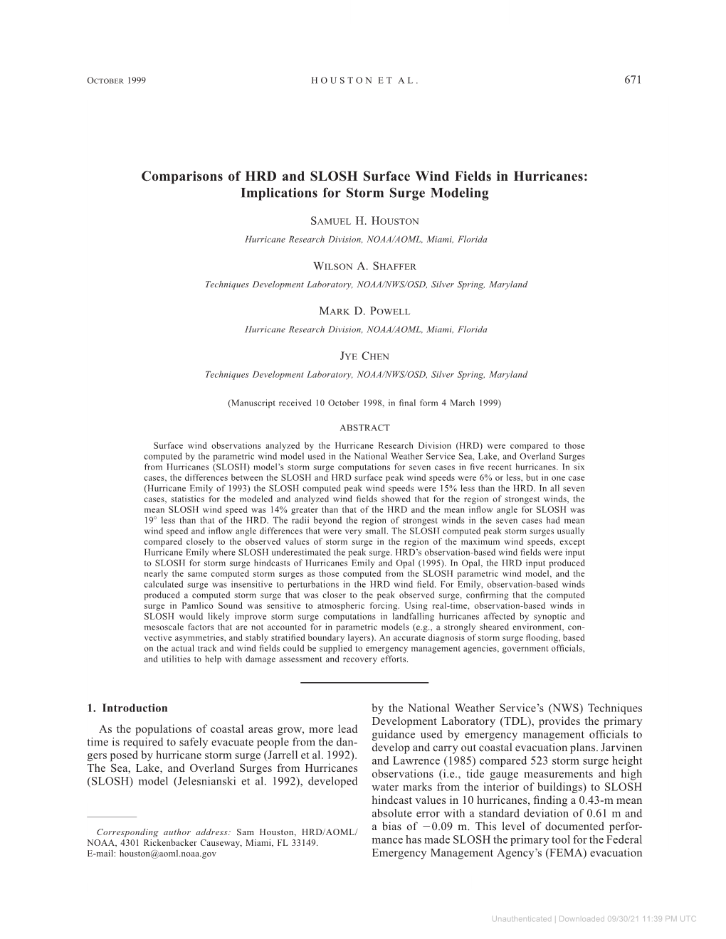 Comparisons of HRD and SLOSH Surface Wind Fields in Hurricanes: Implications for Storm Surge Modeling