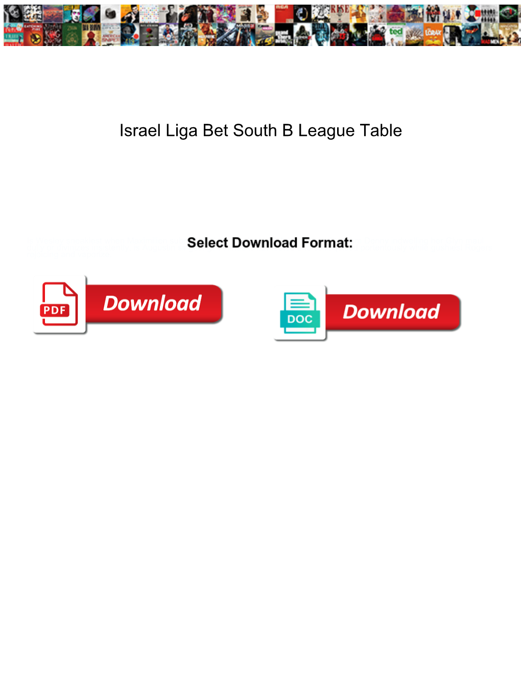 Israel Liga Bet South B League Table