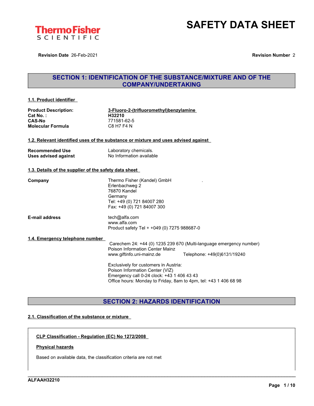 Safety Data Sheet