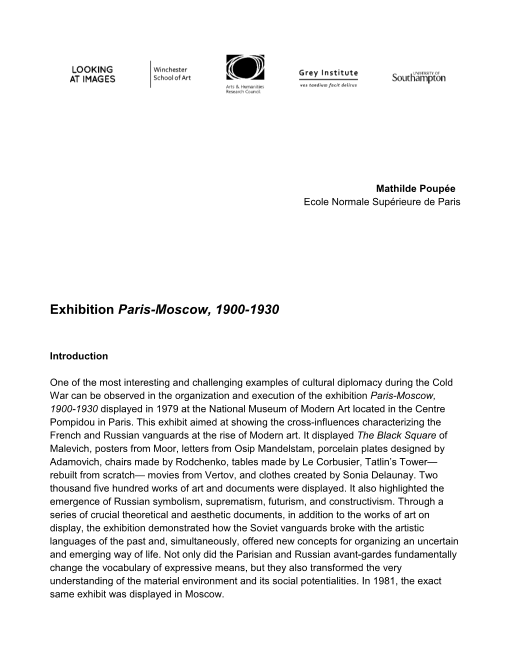 Mathilde Poupée Exhibition Paris-Moscow, 1900-1930