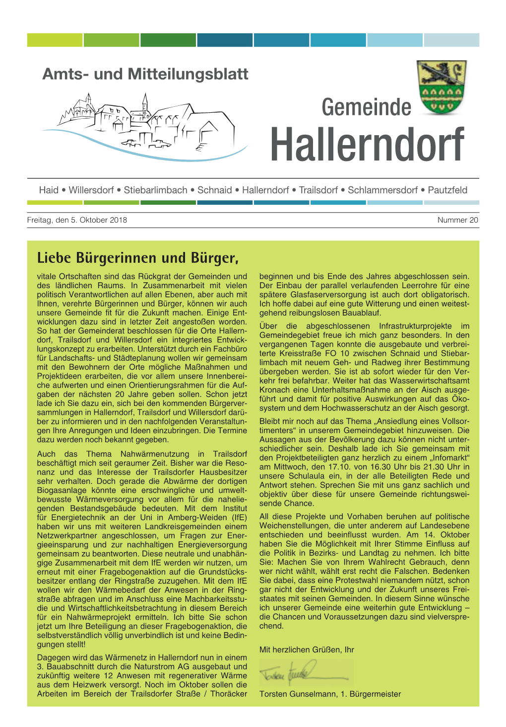 Amts- Und Mitteilungsblatt Gemeinde Hallerndorf