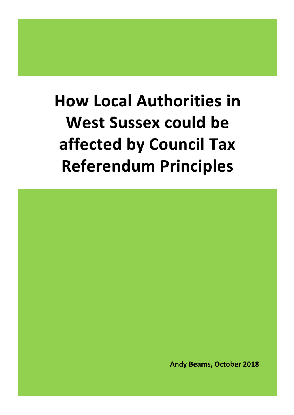 How Local Authorities in West Sussex Could Be Affected by Council Tax Referendum Principles