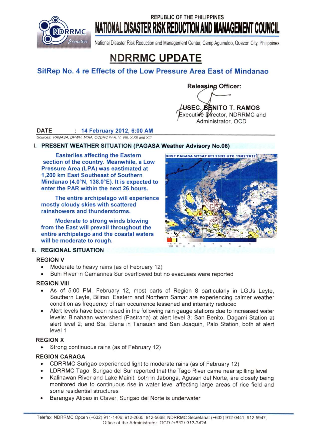 NDRRMC Update on Sitrep No 4