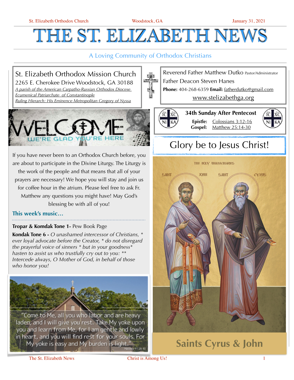 Church Bulletin 01-31-2021