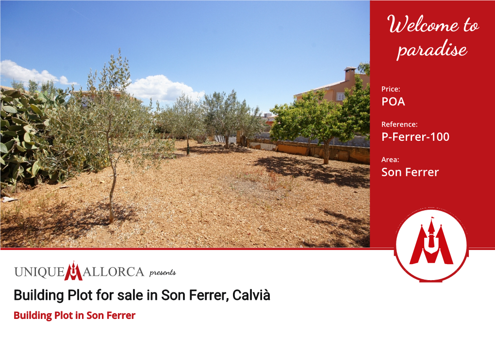 Building Plot in Son Ferrer Welcome to Paradise