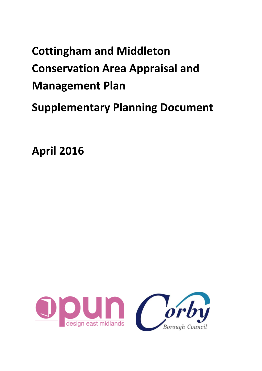 Cottingham and Middleton Conservation Area Appraisal and Management Plan Supplementary Planning Document