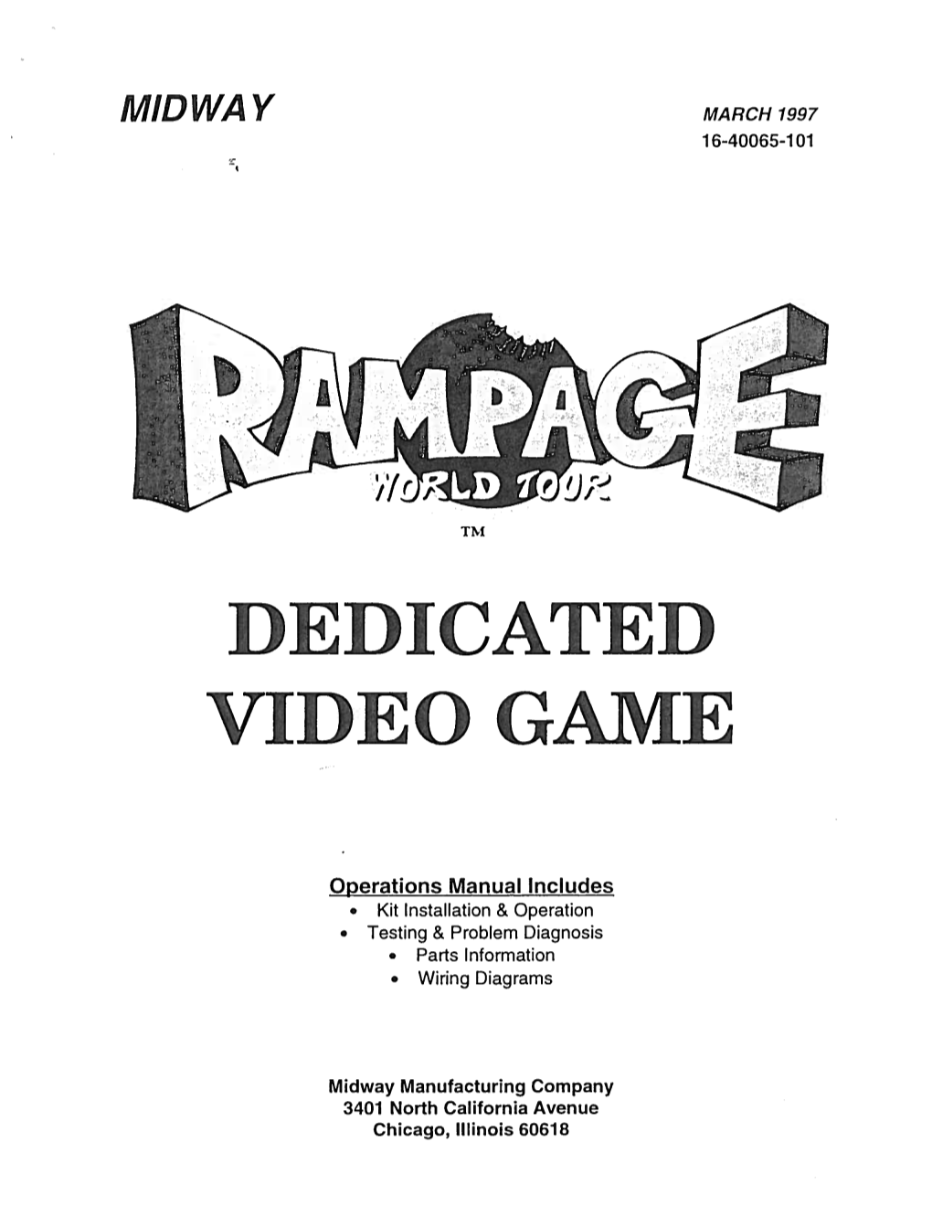 Rampage World Tour Operations Manual