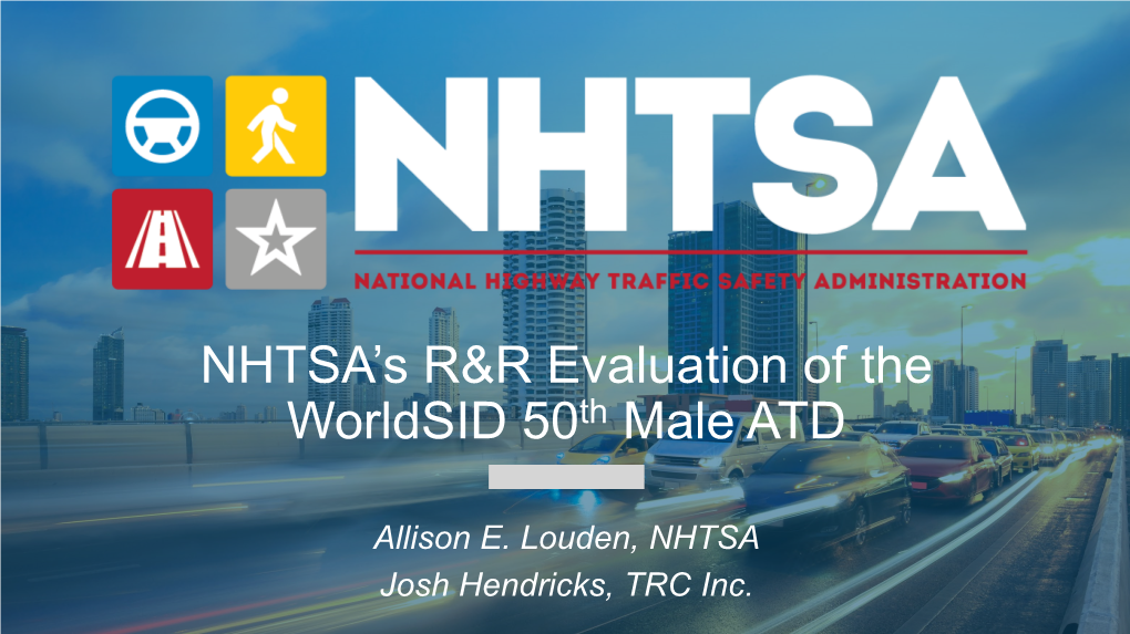 NHTSA's R&R Evaluation of the Worldsid 50Th Male