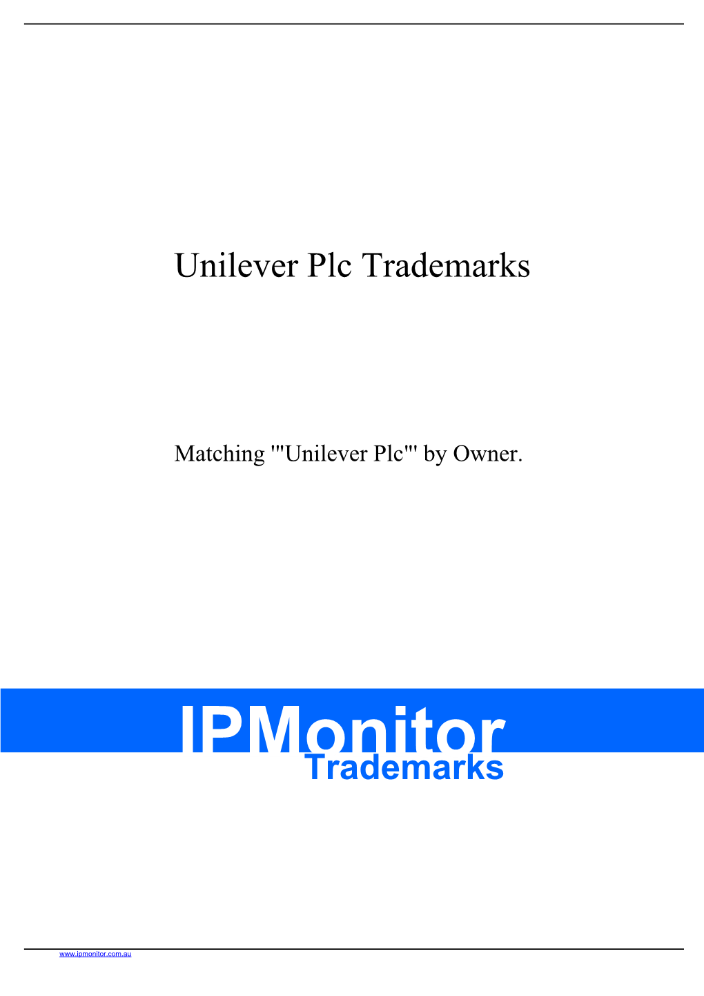 Unilever Plc Trademarks