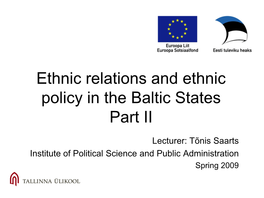 Politics and Government in Baltic States