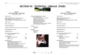 Section VII Potential Linkage Zones SECTION VII POTENTIAL LINKAGE ZONES