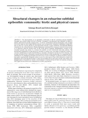 Structural Changes in an Estuarine Subtidal Epibenthic Community: Biotic and Physical Causes