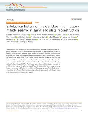 Subduction History of the Caribbean from Upper-Mantle Seismic Imaging