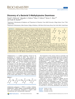 Discovery of a Bacterial 5‑Methylcytosine Deaminase Daniel S