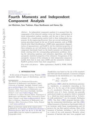 Fourth Moments and Independent Component Analysis