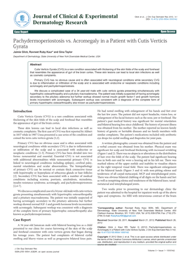 Pachydermoperiostosis Vs. Acromegaly in a Patient with Cutis