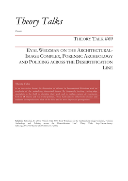 Theory Talk #69 Eyal Weizman on the Architectural