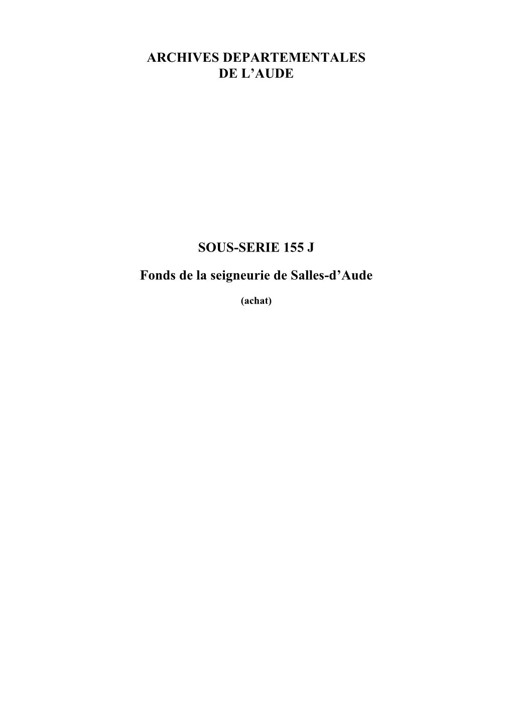 155J Seigneurie De Salles D'aude