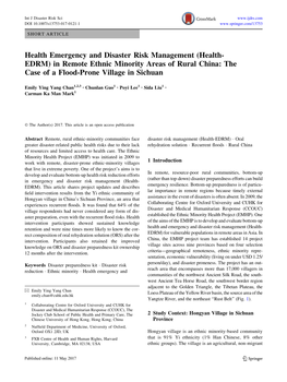 (Health-EDRM) in Remote Ethnic Minority Areas of Rural China
