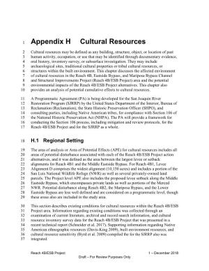 09 Appendix H Cultural Resources