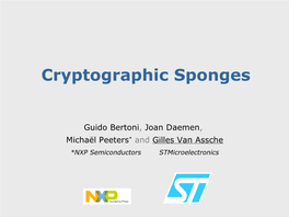 Cryptographic Sponges