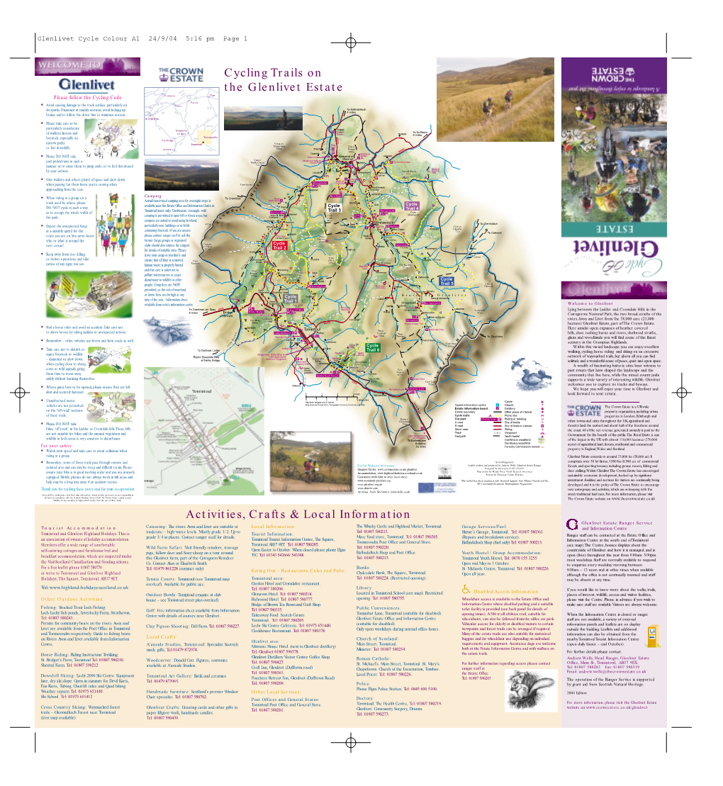 Cycling Trails on the Glenlivet Estate Activities, Crafts & Local Information