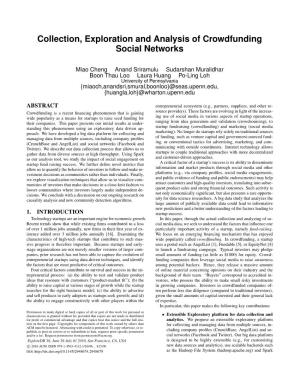 Collection, Exploration and Analysis of Crowdfunding Social Networks