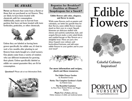 Edible Flowers List